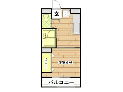 会津ロイヤルマンション(1K/3階)の間取り写真