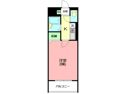 アンソレイユ湘南台(1K/1階)の間取り写真