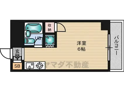 シャトーナカタ(ワンルーム/6階)の間取り写真