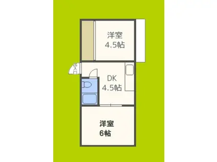 第3奥村マンション(2DK/4階)の間取り写真