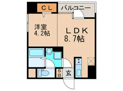 グランドヴィラス桜坂(1LDK/7階)の間取り写真