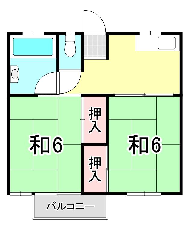 青葉ハイツ(2DK/3階)の間取り写真