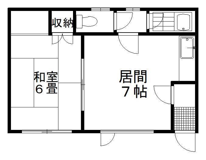 第2新川アパート(1DK/1階)の間取り写真