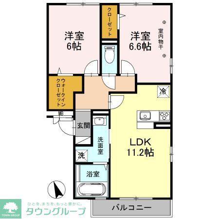 アンクレージュせんげん台(2LDK/3階)の間取り写真