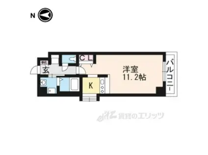 イクスコート大津駅前(ワンルーム/15階)の間取り写真