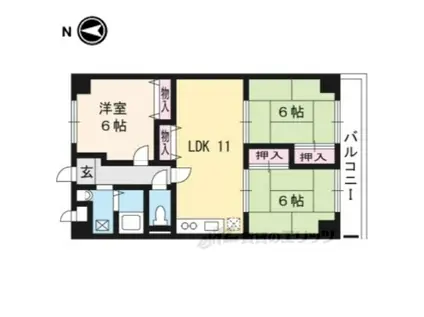 カストルム滝川(3LDK/2階)の間取り写真