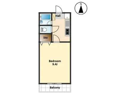 ミルフォートK(1K/2階)の間取り写真