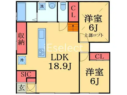 千葉都市モノレール みつわ台駅 徒歩25分 1階建 築1年(2LDK/1階)の間取り写真