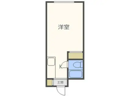 ロータスハイツ川沿(1K/3階)の間取り写真