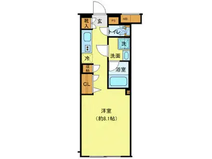 プレール・ドゥーク中野上高田(ワンルーム/2階)の間取り写真