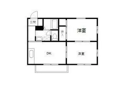 メゾン・ド・チャコ II(2DK/2階)の間取り写真