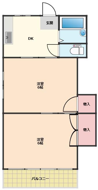 マンション川嶋(2DK/3階)の間取り写真