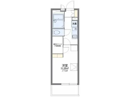 レオパレスYAHAGI II(1K/3階)の間取り写真