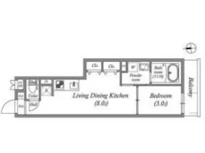 S-MOVE緑橋II(1LDK/2階)の間取り写真
