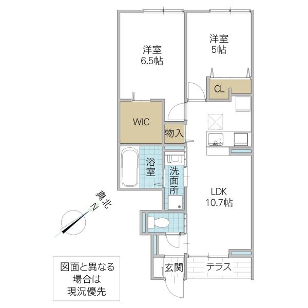 ETOILE FILANTE(2LDK/1階)の間取り写真