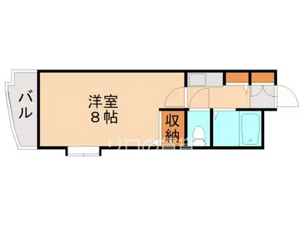 ダイナコート医生ヶ丘(1K/3階)の間取り写真