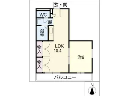リバーライズII(1LDK/1階)の間取り写真