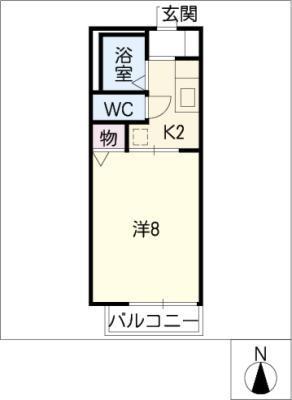 タウンコートパル(1K/2階)の間取り写真