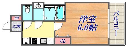 ララプレイス神戸西元町(1K/3階)の間取り写真