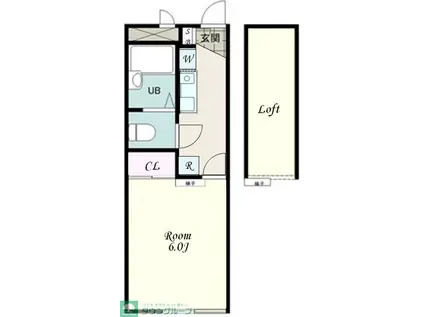 ラ・パルク(1K/2階)の間取り写真