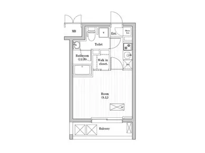 アーバンパーク綾瀬(1K/7階)の間取り写真