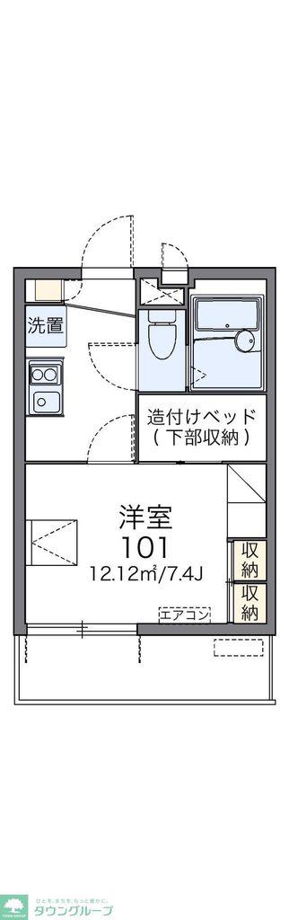 レオパレスオーテスワン(1K/2階)の間取り写真