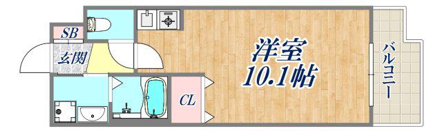 クレメント昆陽(ワンルーム/3階)の間取り写真