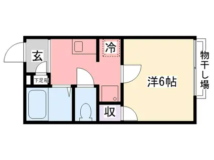 ハピネス甲子園(1K/1階)の間取り写真