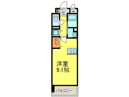 CANAL COMFORT(ワンルーム/9階)の間取り写真