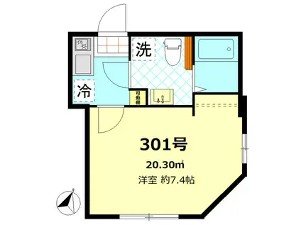 I-SQUARE(1K/3階)の間取り写真
