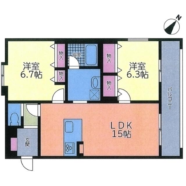 オラシオン新川(2LDK/1階)の間取り写真