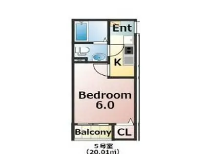 エバーズ鶴ヶ島(1K/1階)の間取り写真
