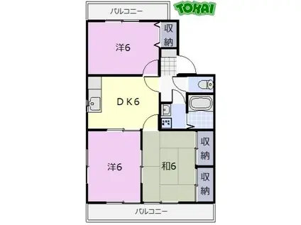 ルミエール(3DK/3階)の間取り写真