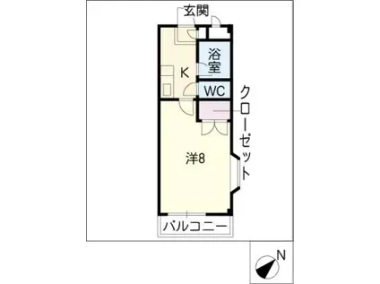 エトワール弐番館(1K/1階)の間取り写真