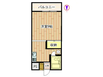 深町ハイツ(ワンルーム/1階)の間取り写真