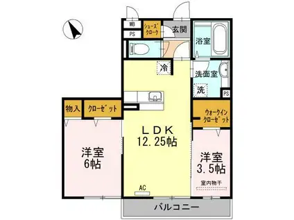 グラン アーク(2LDK/3階)の間取り写真