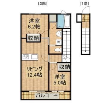 OTTO III(2LDK/2階)の間取り写真