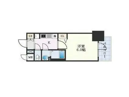 プレサンス名古屋幅下ファビュラス(1K/2階)の間取り写真