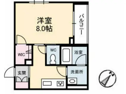 シャルムK(1K/2階)の間取り写真