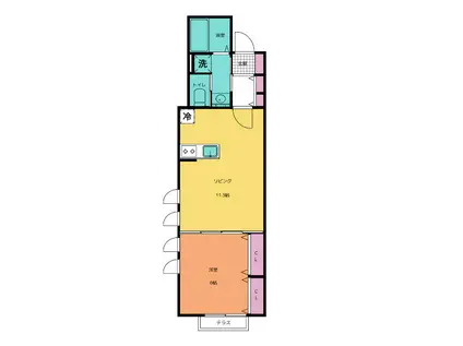 J-RENT大宮大成町(1LDK/1階)の間取り写真