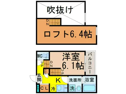 SPAZIOFELICE(1K/1階)の間取り写真