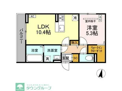 D PAINA 浅田(1LDK/3階)の間取り写真