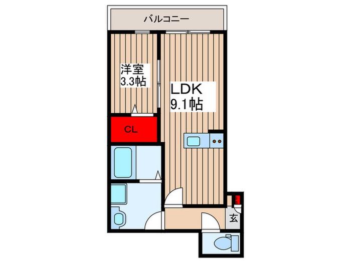 トレンティーノ(1LDK/2階)の間取り写真