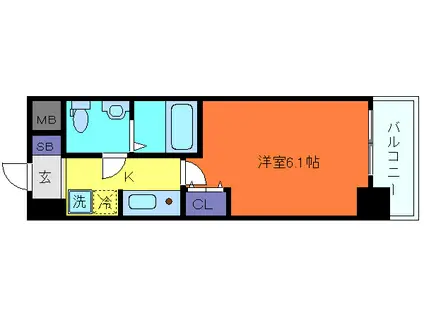 アクロス神戸住吉ステーションフロント(1K/6階)の間取り写真