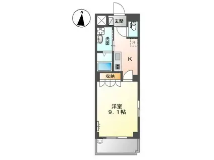 フィジーサイト(1K/2階)の間取り写真