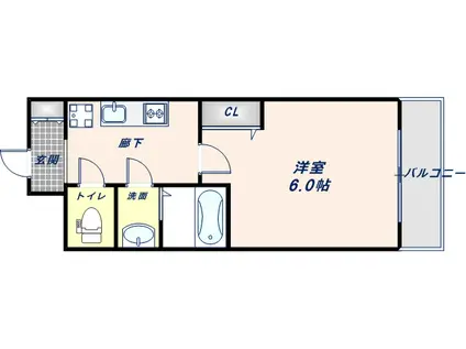 ファステート大阪上本町ソーレ(1K/10階)の間取り写真