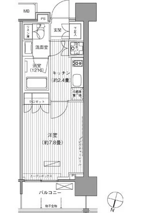 ヒューリックレジデンス千葉中央 7階階 間取り