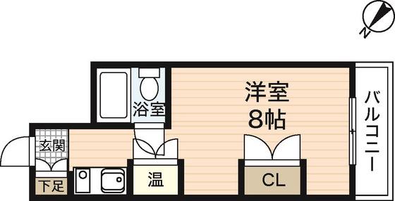 シティコーポ比治山(1K/8階)の間取り写真