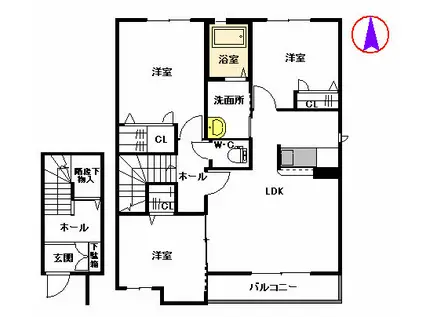 エトワール水前寺(3LDK/1階)の間取り写真