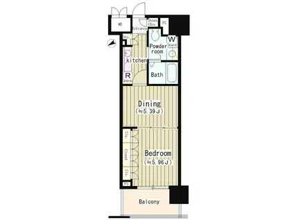 アーレア戸越公園(1DK/8階)の間取り写真